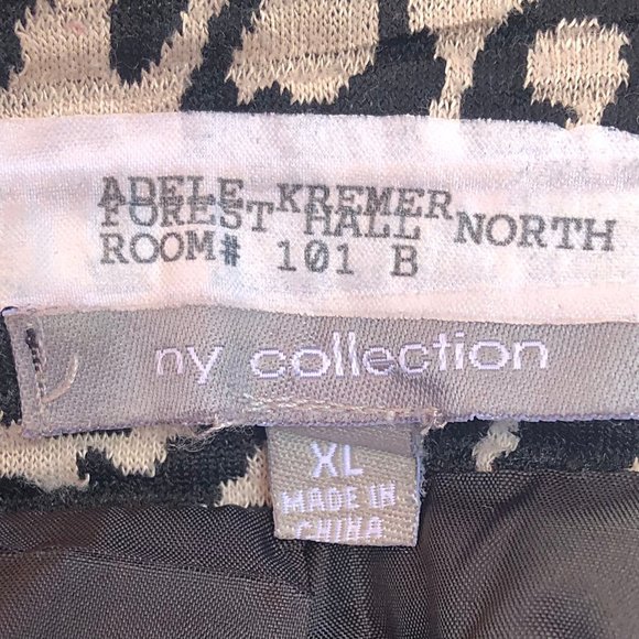 NY Collection Leopard Double-Breasted Pea Coat - Picture 4 of 6